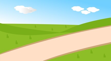 landscape with grass and blue sky