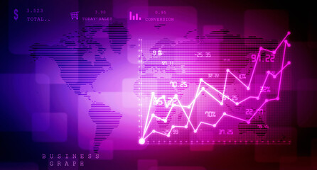 2d rendering Stock market online business concept. business Graph 