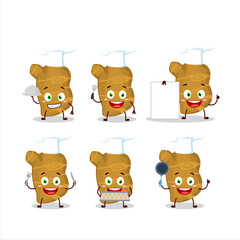 Cartoon character of jerusalem architoke with various chef emoticons