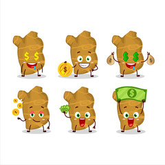 Jerusalem architoke cartoon character with cute emoticon bring money