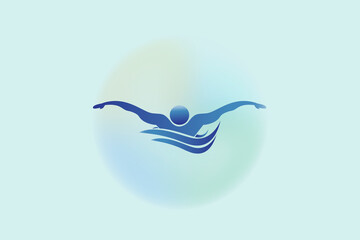 Swim sport icon logo vector illustration graphic design 