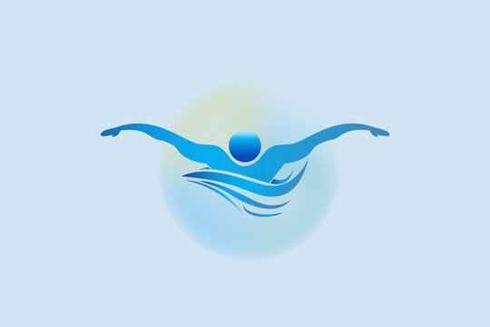 Swim sport icon logo vector illustration graphic design banner image background template