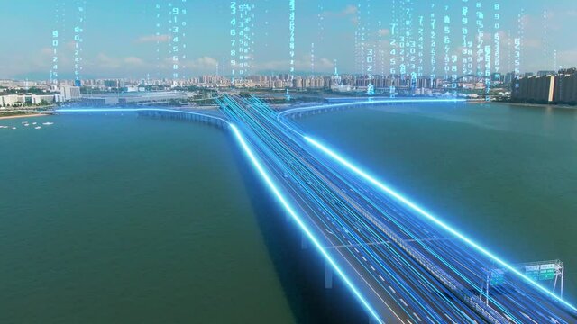 Technology packaging effect of Intelligent Transportation，Digital effect of cross sea bridge