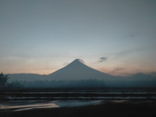 Mayon Volcano at sunset