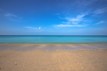 Obraz premium Beach, Clear Sky, Horizon, Horizon Over Water, Island