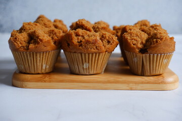brown cake in a white background