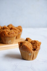 brown cake in a white background