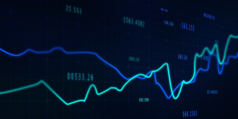 Naklejka premium 2d rendering Stock market online business concept. business Graph 