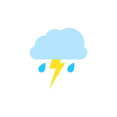 Weather forecast icons include,rainy season,rainstorm, thunder,lightning, winter,snowing, cold weather, summer,rising sun,clear weather,hot weather,spring, night,moon,stars. Vector illustration