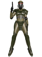Obraz premium 3d illustration of a female figure in a science fiction costume