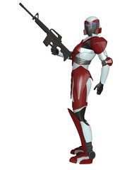Fototapeta premium 3d illustration of a female figure in a science fiction costume
