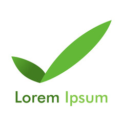 green tick logo, green check logo, nature logo, leaf logo
