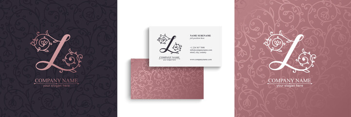 Premium Vector Z logo. Monnogram, lettering. Seamless pattern and business cards. Personal logo or sign for branding an elite company.