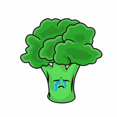 Cute broccoli character vector template design illustration