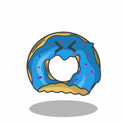 cute donuts character vector template design illustration