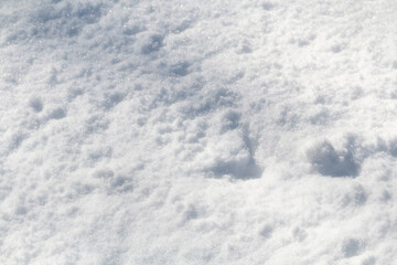 Fototapeta na wymiar Winter snow. Snow texture Top view of the snow. Texture for design. Snowy white texture. Snowflakes.