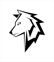 wolf outline vector logo design