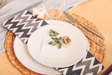 Beautiful table setting for Easter celebration