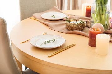 Beautiful table setting for Easter celebration