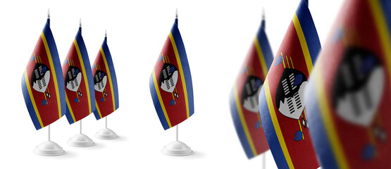Set of Swaziland national flags on a white background