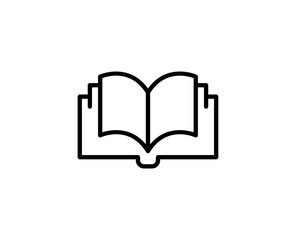 Line Book icon isolated on white background. Outline symbol for website design, mobile application, ui. Book pictogram. Vector illustration, editorial stroke. Eps10