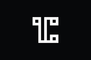 TC logo letter design on luxury background. CT logo monogram initials letter concept. TC icon logo design. CT elegant and Professional letter icon design on black background. T C CT TC