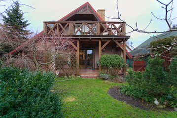 rustic house with a small garden 