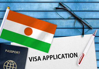 Visa application form and flag of Niger