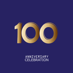 Fototapeta na wymiar 100 Years Anniversary Celebration Vector Template Design Illustration