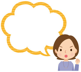 若い女性　ふきだし　口コミ　主婦　母親