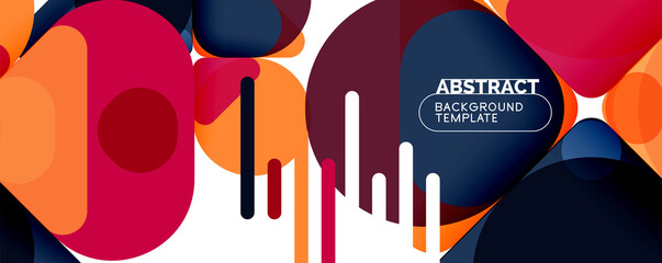 Modern geometric round shapes and dynamic lines, abstract background. Vector illustration for placards, brochures, posters and banners