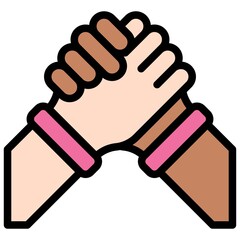 Handshake icon, International Women's Day related vector