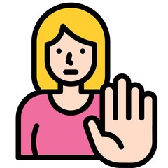 Woman say No icon, International Women's Day related vector