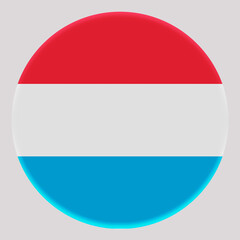 3D Flag of Luxembourg on circle