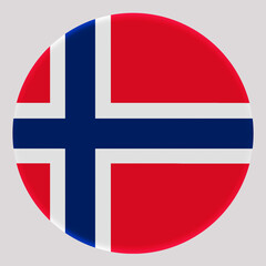 Fototapeta premium 3D Flag of Norway on circle