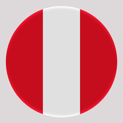 3D Flag of Peru on circle