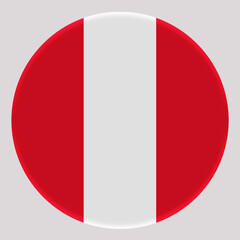 3D Flag of Peru on circle
