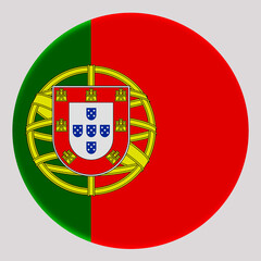 Obraz premium 3D Flag of Portugal on circle
