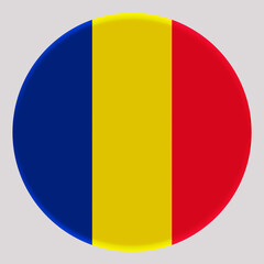 3D Flag of Romania on circle