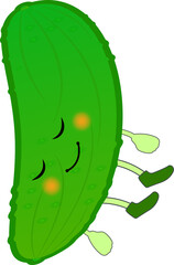 寝るかわいいきゅうりのキャラクター