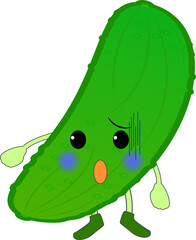 焦るかわいいきゅうりのキャラクター
