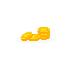 Animation gold coin For video games, a pile of gold coins, money spent on game items, gold for game design, money, coins. Which is a vector illustration