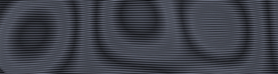 Dark futuristic vector abstract texture with linear rounded shapes with moire effect. Monochrome background saver for interior decor, wall panel, mobile apps, business card, image of blog. 