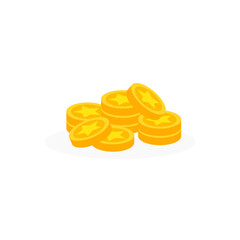 Animation gold coin For video games, a pile of gold coins, money spent on game items, gold for game design, money, coins. Which is a vector illustration