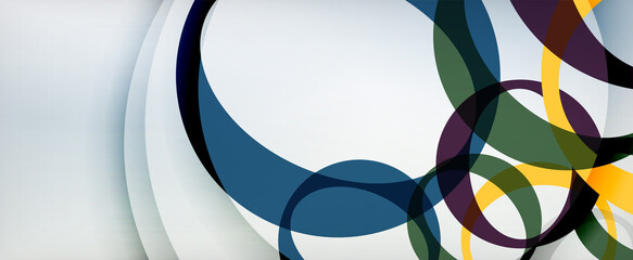 Ring geometric shapes, o letter repetition wallpaper. Abstract background for business or technology presentations, internet posters or web brochure covers