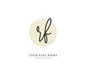 RF Initial letter handwriting and signature logo. A concept handwriting initial logo with template element.