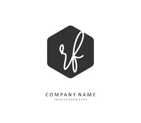 RF Initial letter handwriting and signature logo. A concept handwriting initial logo with template element.