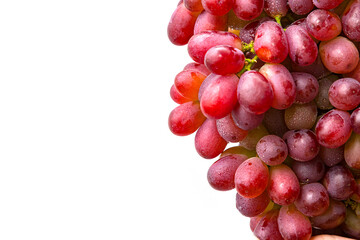 fresh red grape with water drop isolated