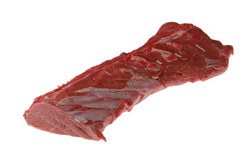 Raw beef tenderloin roast isolated on white