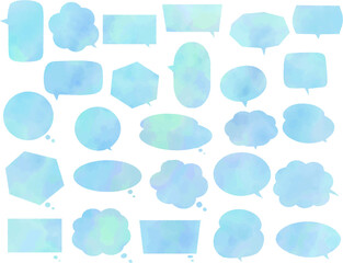 これは水彩の吹き出しのイラストです。